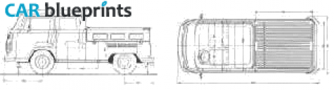 1972 Volkswagen T2 B Crew Cab Pick-up blueprint