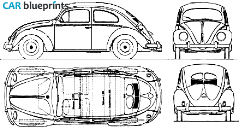 1954 Volkswagen Beetle 1200 Coupe blueprint