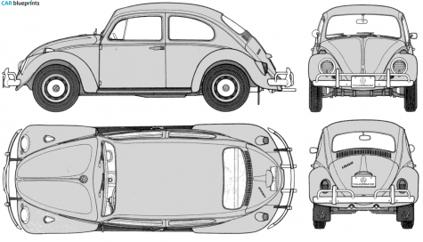 1963 Volkswagen Beetle 1300 Sedan blueprint