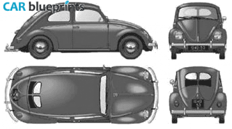 1950 Volkswagen Beetle Coupe blueprint