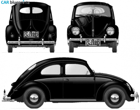 1951 Volkswagen Beetle Coupe blueprint