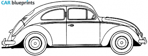 1954 Volkswagen Beetle Coupe blueprint