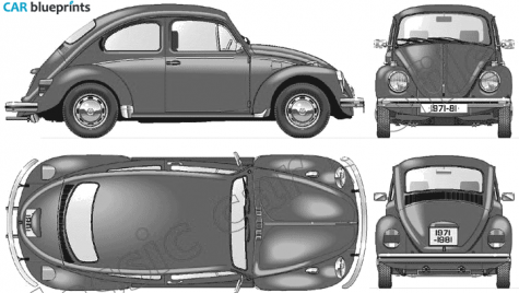 1972 Volkswagen Beetle 1300 Coupe blueprint