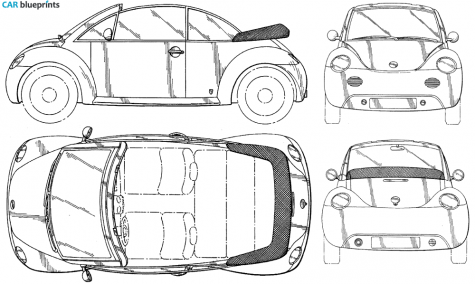 1993 Volkswagen Beetle Cabriolet blueprint