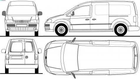 2008 Volkswagen Caddy LWB Van blueprint