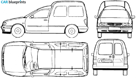 1996 Volkswagen Caddy II (Typ 9K) Wagon blueprint