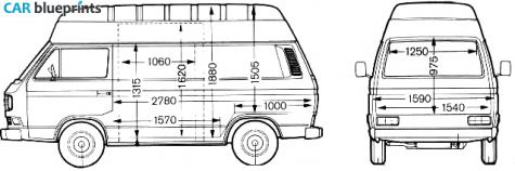 1995 Volkswagen Caravelle Van blueprint