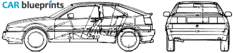 1991 Volkswagen Corrado Storm Hatchback blueprint