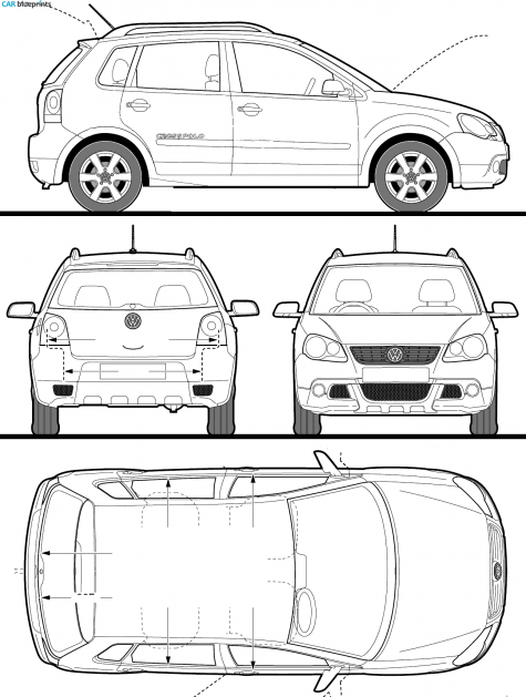 2008 Volkswagen CrossPolo Wagon blueprint