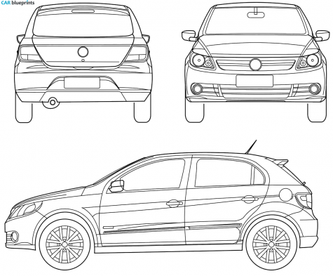 2009 Volkswagen Gol G5 Hatchback blueprint