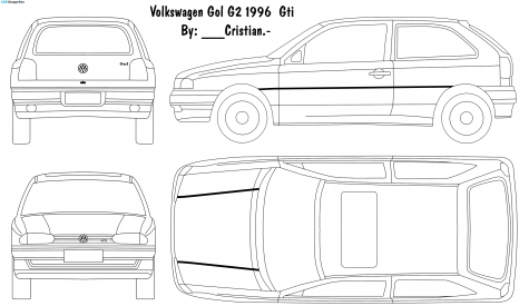 1996 Volkswagen Pointer G2 GTI 2-door Hatchback blueprint