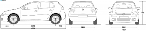 2006 Volkswagen Golf V (Mk5/A5/1K) 5-door Hatchback blueprint