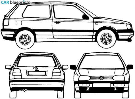 1995 Volkswagen Golf III (Mk3/A3/1H) 3-door Hatchback blueprint