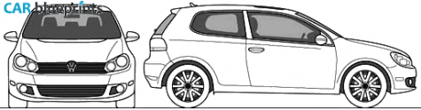 2010 Volkswagen Golf 3-door Hatchback blueprint