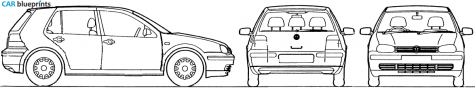 1997 Volkswagen Golf IV (Mk4/A4/1J) 5-door Hatchback blueprint