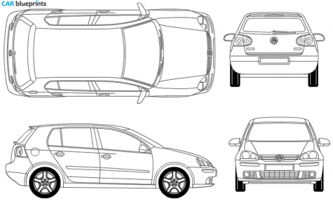 2003 Volkswagen Golf V (Mk5/A5/1K) 5-door Hatchback blueprint