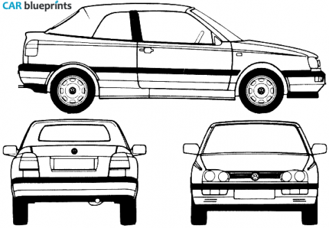 1995 Volkswagen Golf III (Mk3/A3/1H) Convertible Cabriolet blueprint