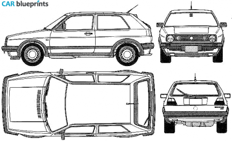 1988 Volkswagen Golf GTI Hatchback blueprint