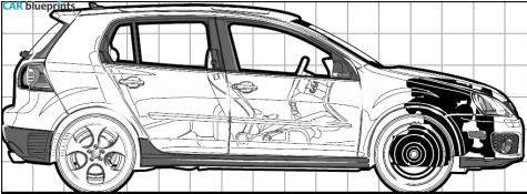 2007 Volkswagen Golf V (Mk5/A5/1K) 5-door Hatchback blueprint