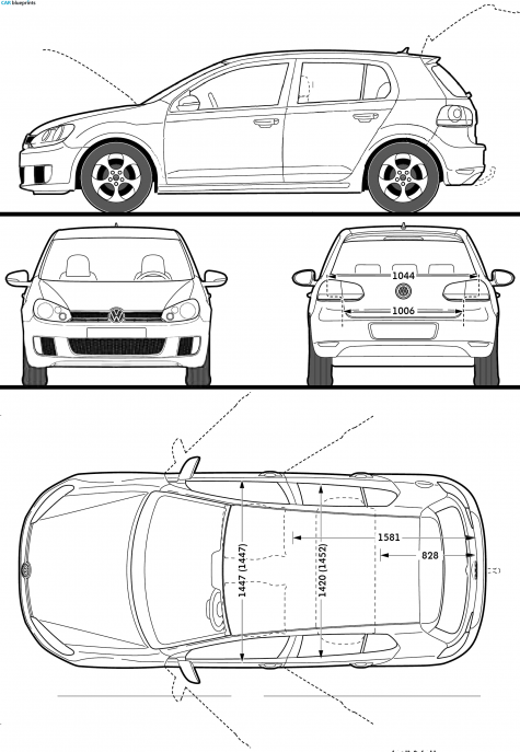 2009 Volkswagen Golf VI (Mk6/A6/5K) GTI 5-door Hatchback blueprint