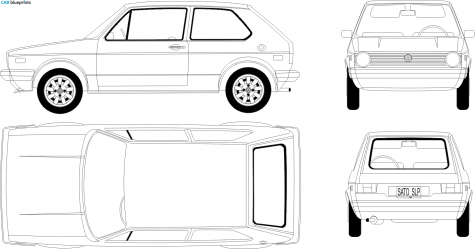 1975 Volkswagen Golf Mk I Hatchback blueprint