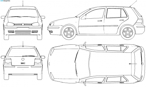 1999 Volkswagen Golf Mk III Hatchback blueprint