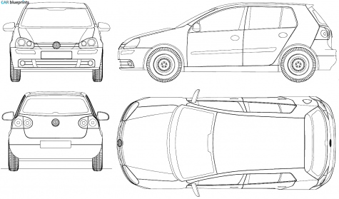 2004 Volkswagen Golf Mk V Hatchback blueprint