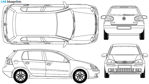 2005 Volkswagen Golf MKV 5-door Hatchback blueprint