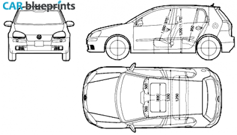 2005 Volkswagen Golf MKV GTI 5-door Hatchback blueprint