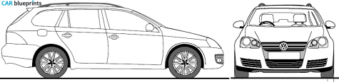 2008 Volkswagen Golf V (Mk5/A5/1K) Variant Wagon blueprint