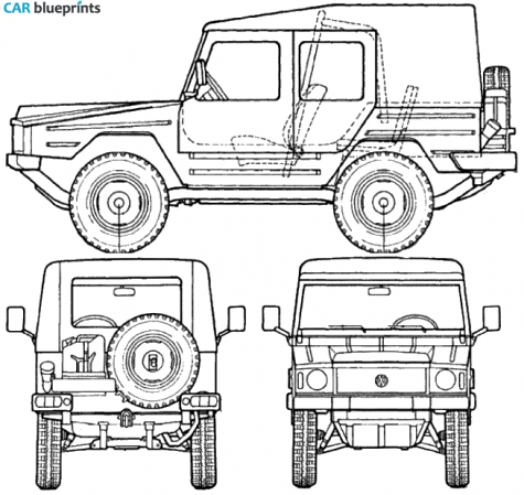 1978 Volkswagen Iltis SUV blueprint