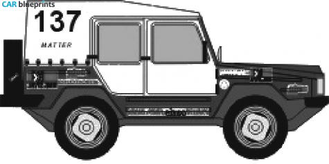 1980 Volkswagen Iltis Paris-Dakar Rallye SUV blueprint