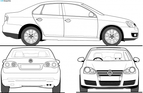 2008 Volkswagen Jetta V (1K) Sedan blueprint