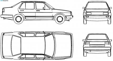 1984 Volkswagen Jetta II (1G) Sedan blueprint