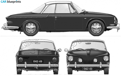 1963 Volkswagen Karmann Ghia Type 3 Coupe blueprint