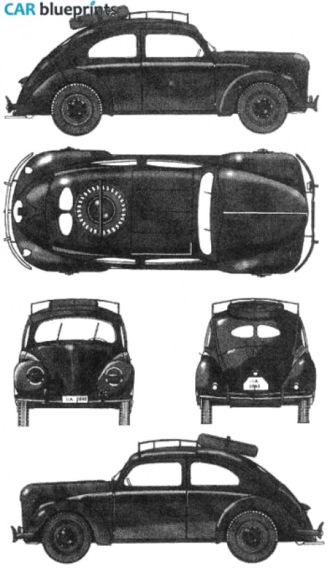 1944 Volkswagen Kdf Wagen Type 230 Gas Generator Coupe blueprint