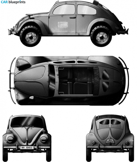 1942 Volkswagen Kdf Wagen Type 87 Coupe blueprint