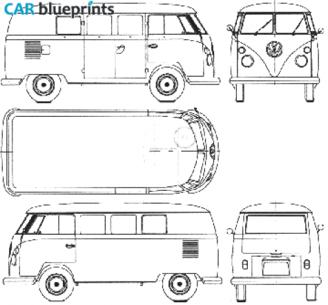 1963 Volkswagen Kombi Van blueprint