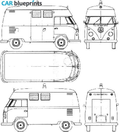 1960 Volkswagen Kombi High Roof Van blueprint