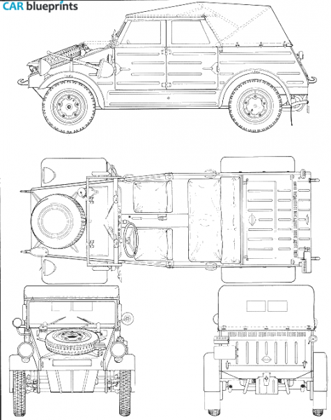 1982 Volkswagen Kubelwagen Hatchback blueprint