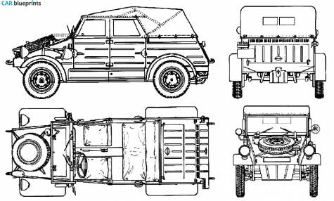 1954 Volkswagen Kubelwagen Sedan blueprint