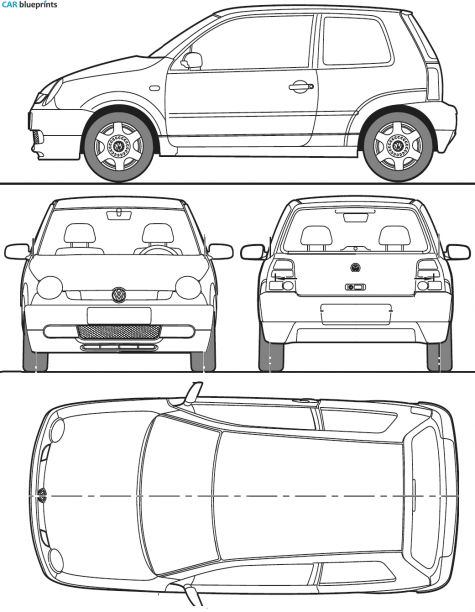 1999 Volkswagen Lupo Hatchback blueprint