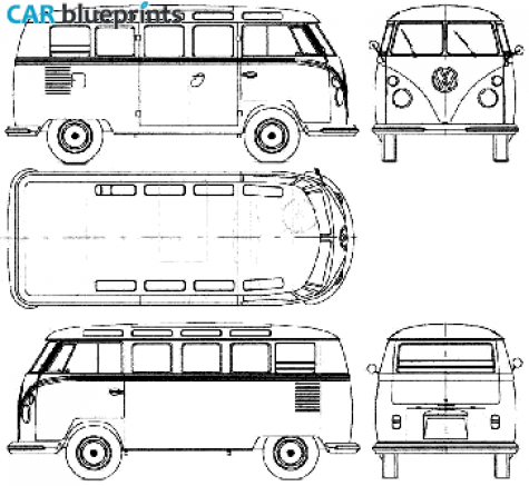 1960 Volkswagen Microbus Minivan blueprint