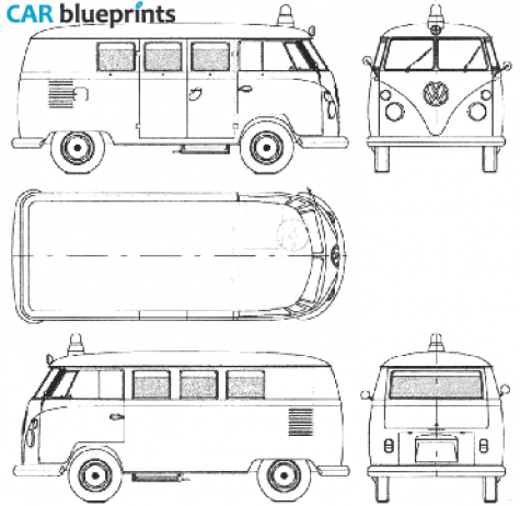 1963 Volkswagen Microbus Bus blueprint