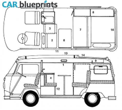 1984 Volkswagen Microbus Bus blueprint