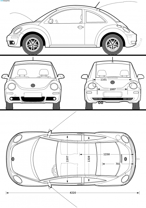 2009 Volkswagen New Beetle Hatchback blueprint