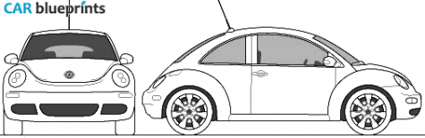 2010 Volkswagen New Beetle Hatchback blueprint