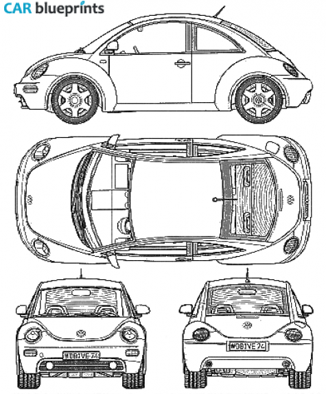 1999 Volkswagen New Beetle Hatchback blueprint