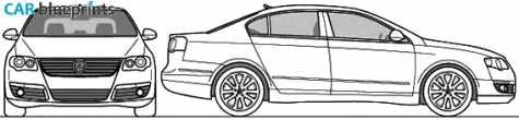 2010 Volkswagen Passat Sedan blueprint