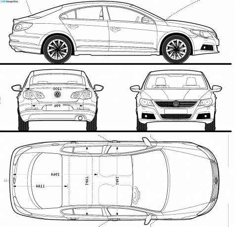 2009 Volkswagen Passat CC 4-door Coupe blueprint